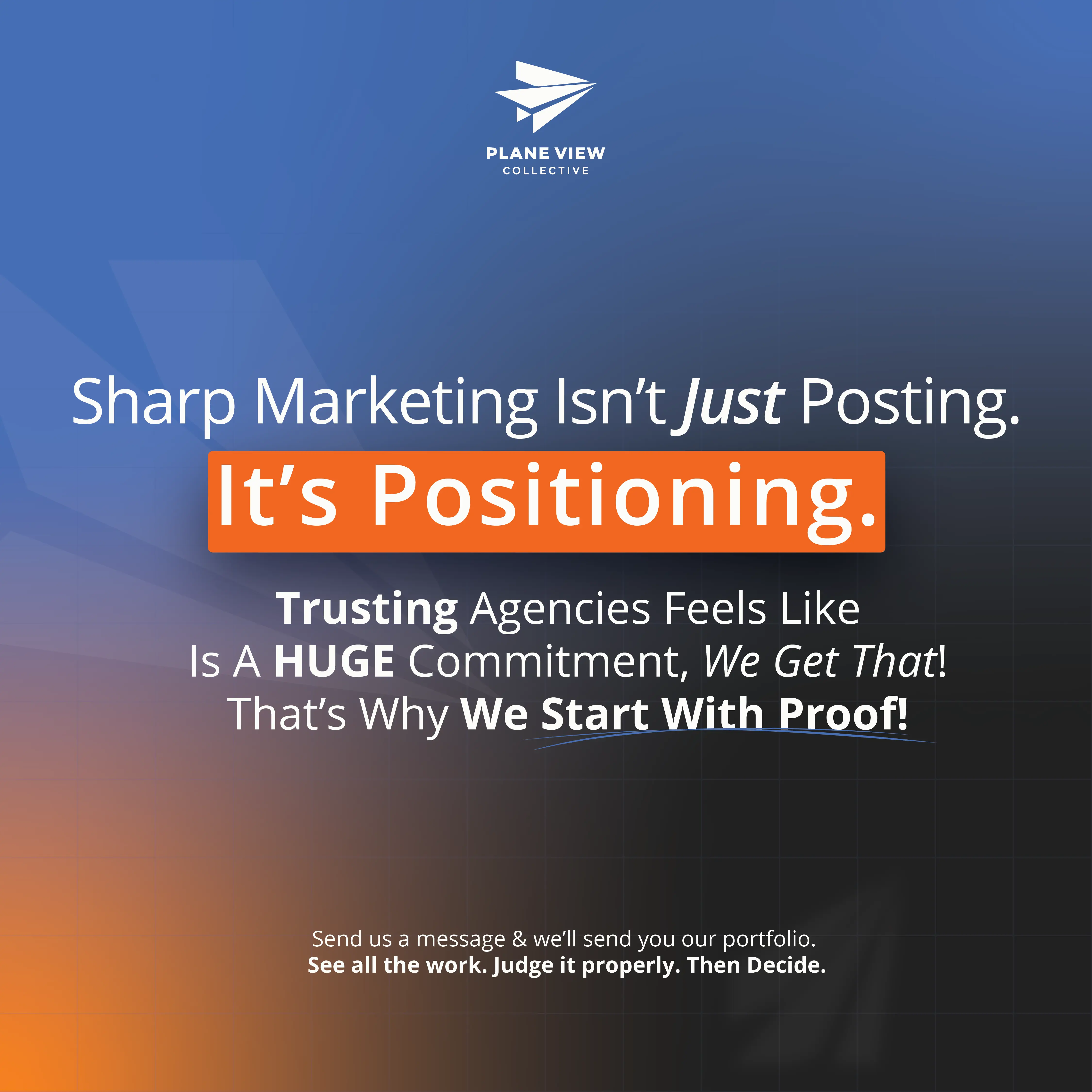 Plane View Collective marketing campaign series focused on business growth through strong marketing strategy.